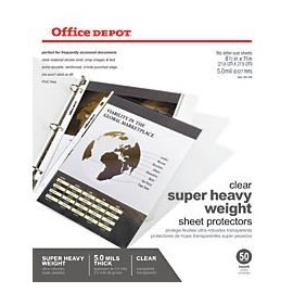 Office Depot Super Heavyweight Sheet Protectors, Pack of 50, OD181109