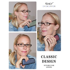 Eyekepper Lectores 3 Pack de mujeres gafas de lectura con hermoso patrón y estuche blando para damas +1.75