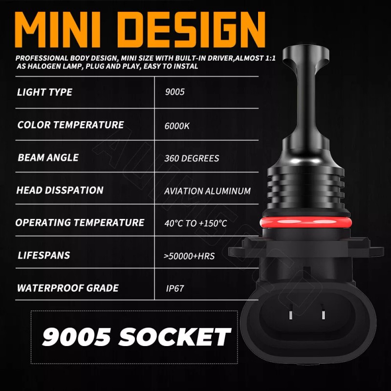 AUIMSOCO 9005+9006 Combo LED Headlight High&Low Beam 6500K Super Bright