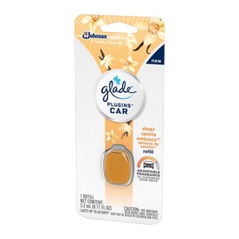 Glade Plugins Car Air Freshener Refill, Sheer Vanilla Embrace, 0.11 Fl. Oz