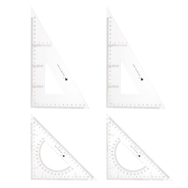 HARFINGTON 4piece Triangle Ruler Square Set 22cm 30/60 and 45/90