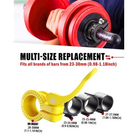 ZY-HUAN Mini Pro Barbell Clips 1 inch I Multi-Size Adjustable Barbell Collar I 1 inch Barbell ClampsIQuick Release Weight Clips Pair of Locking for Dumbbell Bar (Yellow)