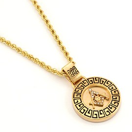 GIFTS INFINITY Masonic Compass Square Pattern Set Pendant Hip Hop 24" Rope Chain (Gold)