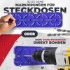 Drilling template for sockets, switch boxes with 71 mm spacing,