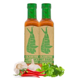 Hank Sauce Cilanktro Hot Sauce - Versatile Hot Pepper Sauce with Fresh Cilantro, Garlic & Aged Peppers - Hot Garlic Sauce with Mild Heat & Unique Flavor - Multipurpose Gourmet Sauce - 2 x 8 Ounces