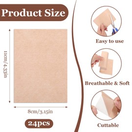 MBAIYO 24 pcs Invisible Tattoo Cover Up Patches, Waterproof Sweatproof Ultra Thin Tattoo Cover Up Patch for Tattoos Scars Birthmarks, 4.7 x 3.3 inch(light skin tone)