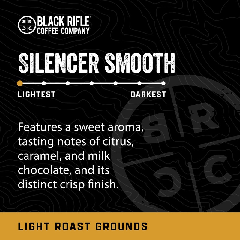 Black Rifle Coffee Company Silencer Smooth, 12oz Bag, Ground Coffee