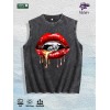 Glam Lips & Diamond Graphic Washed Vest US Warehouse 3