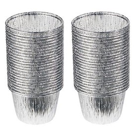 LAKELAND 50 Foil Pudding Dishes, Round - 2 x Packs of 25 - Reusable and Recyclable