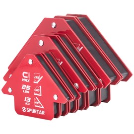 Spurtar Welding Magnets 6pcs, 75lbs 50lbs 25lbs Welding Magnets and Clamps, Heavy Duty Magnetic Holder Tools and Accessories 45°, 90°, 135° Angle