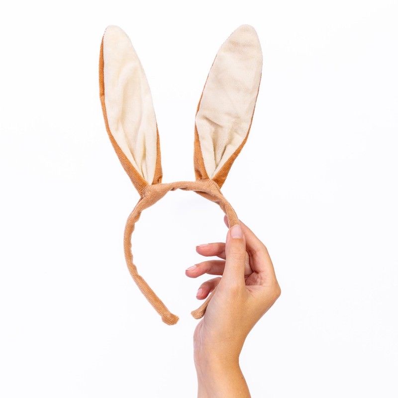 evelay Brown Bendable and Long Rabbit Ears Headband Ideal Cute