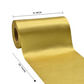 BVIEAKD 4 Inch x 25 Yards GoldSatin Ribbon for Cutting Ceremony Wide Solid Fabric Large Ribbon for Grand Opening Wedding Birthday Party Decoration Bows Chair sash