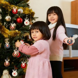Neiang Christmas Tree Ornament Reindeer Plush Toy Set of 8, 4 Colors, Nordic Christmas Decoration Ornament, Reindeer Felt Christmas Present, Petit Gift, Prize