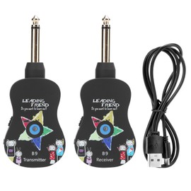 Guitar Wireless System Transmitter Receiver Electronic Pickup Reverb Treble Bass Adjustment