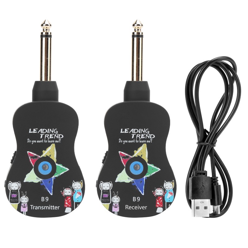 Guitar Wireless System Transmitter Receiver Electronic Pickup Reverb Treble Bass