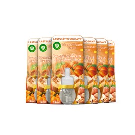 Air Wick Pumpkin Spice & Everything Nice |Electrical Plug-in Single Refill |6 x 19ml | Pack of 6 | Infused with Natural Essential Oils