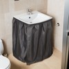Homakover Sink Curtain, Self Stick Adhesive Waterproof Fabric Under Sink