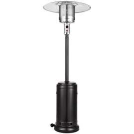 Vivicreate 48000 BTU Outdoor Propane patio hear with wheels,CSA listed regulator and gas hose, black, 88 inch height, HT-H-3001