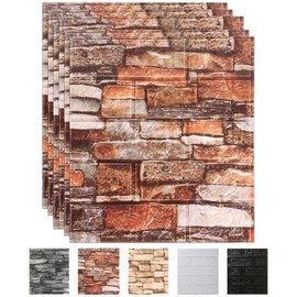 CvoMep 30 Pack 3D Wall Panels Peel and Stick, Waterproof Foam Stone 3D Wallpaper, Self Adhesive Foam Wallpaper for Bedroom Bathroom Kitchen (13.7 * 15.1in)