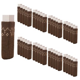 Knitted Chair Leg Protectors, 40PCS Chair Leg Socks Non Slip No Scratch No Noise Furniture Table Feet Covers, Elastic Knitting Wool Furniture Socks Sliders for Hardwood Floors (Brown)