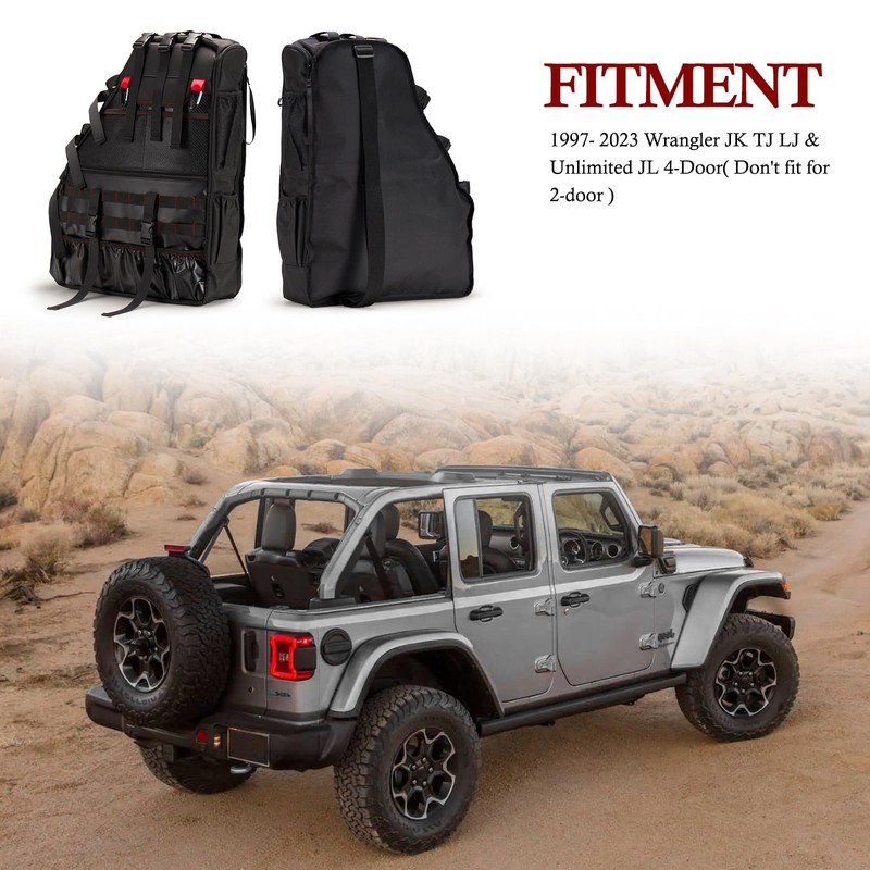 BUNKER INDUST 2 Pcs Roll Bar Storage Bag for 1997-2023