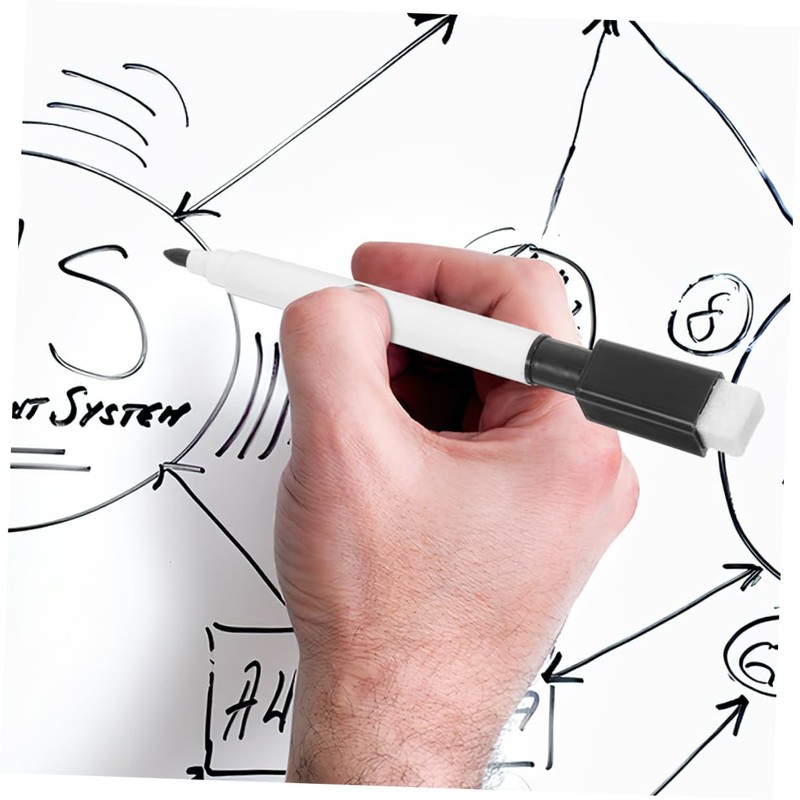 SEWACC 20pcs Small Whiteboard Markers with Eraser Water Based Erasable