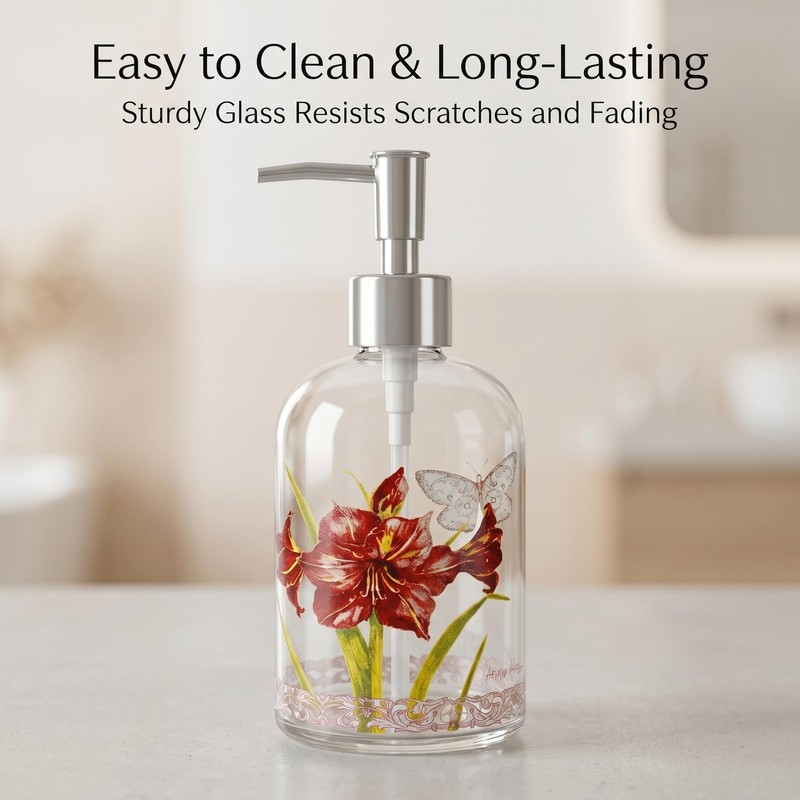 Voltogar Glass Soap Dispenser with Pump, 17 oz (500 ml)