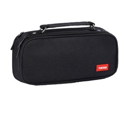 PYGHAP Large Pencil Case, Big Capacity Pencil Pouch for Women & Men, Marker Pen Case, Portable Office Stationery Pencil Bag Makeup Bag, Black