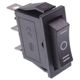 (On)-Off-(On) Momentary Long Rectangle Rocker Switch SPDT 27 x 21mm 3 Terminals 15A 250VAC