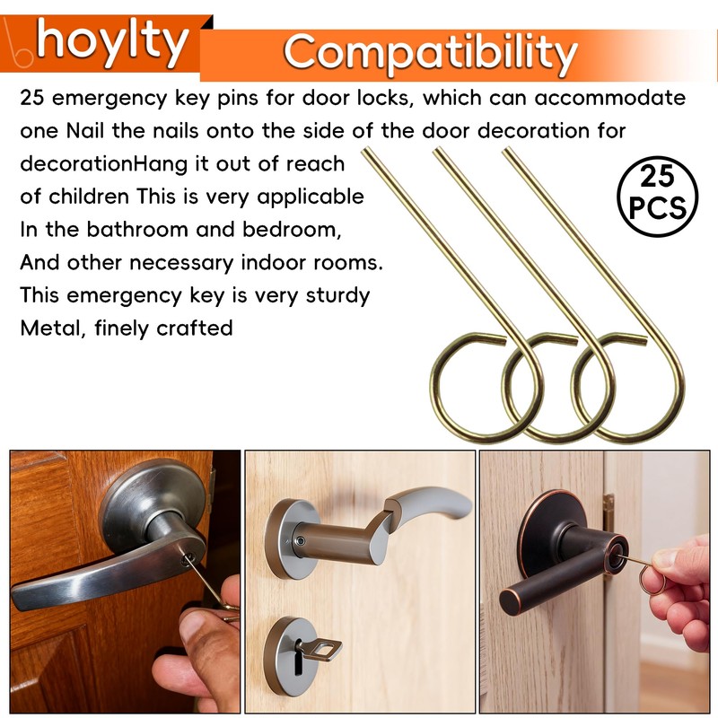 M504-271 Emergency Keys, Interior Bathroom Door Key, Bedroom Emergency Door