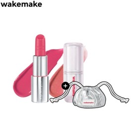 WAKEMAKE Waterful Glow Tint *2ea + Silver Pouch Set [Silver Crush Collection], Color:100 Nudy Sandy [Silver Crush] + Silver Pouch