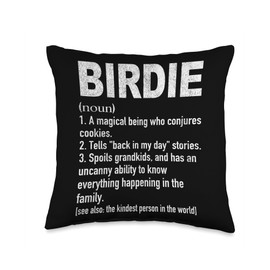 Birdie Definiton Funny Grandma Definition Birdie Throw Pillow