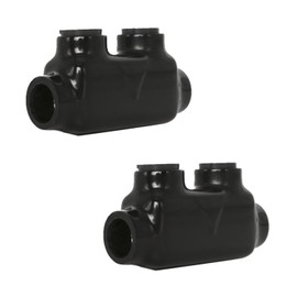 Insulated Connector 2 Ports Wire Connectors 2/0-6AWG Wide Polaris Connector 3/16" Aluminum and Copper Insulated Wire Split Bolt Connector Pre-Filled with Oxide Inhibiting Compound (Pack of 2)