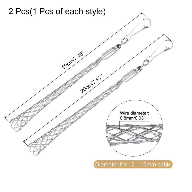 sourcing map Cable Pulling Grip for 12-15mm Cable 19,20cm Small