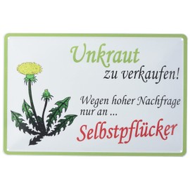 Schatzmix Tin Sign Weeds Metal Wall Decoration 20 x 30 cm Tin Sign