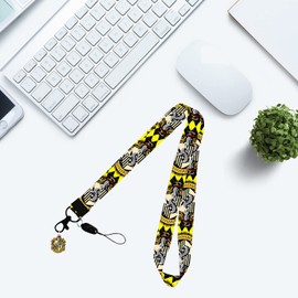Anime Kid Neck Lanyard for Keys Funny Cartoon Lanyards for ID Badges Cute Fashion Key Chain Keychains Yellow Neck Lanyard for School Office Men Women Teen F6666666