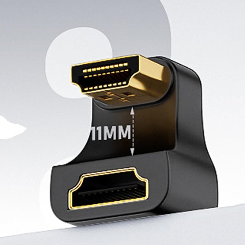 BSHTU 8K HDMI 2.1 Adapter, 360 Degree U Shaped, 48Gbps,