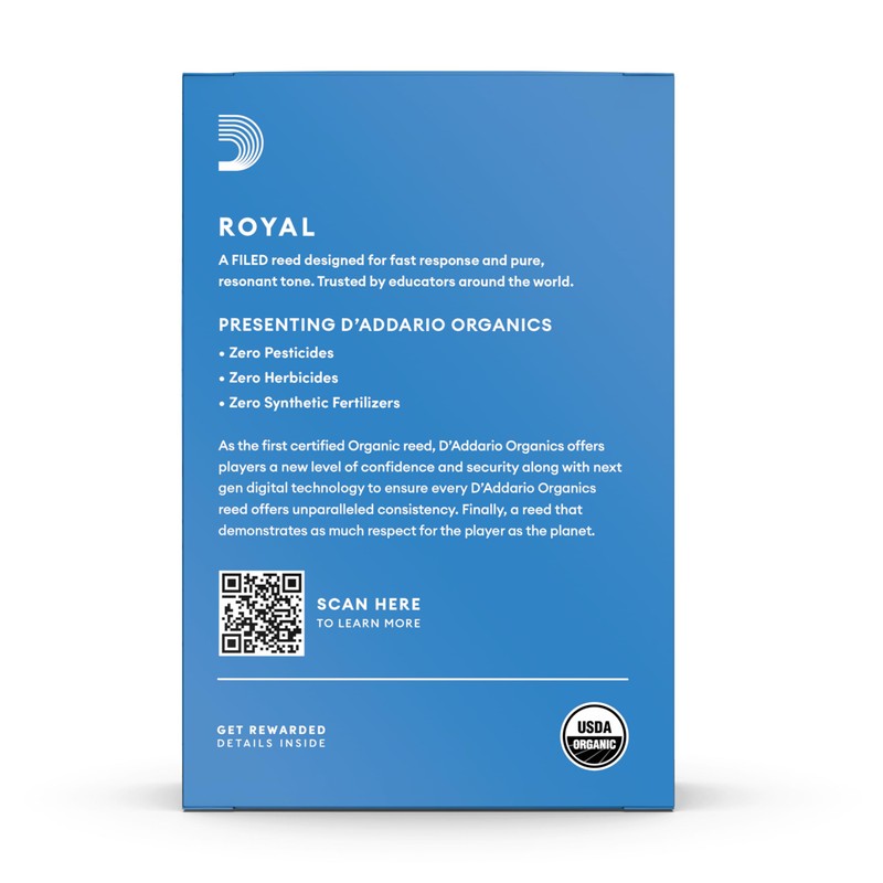 D’Addario Woodwinds Royal Bb Clarinet Reeds - B Flat Clarinet