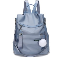 NICOLE & DORIS Women's Fashion Backpack Lightweight Nylon Rucksack Anti-Theft Waterproof Backpack Causal Daypack Large Backpack Handbags for Work School Travel Shopping Blue