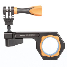 iSHOXS BullBar 3D 23, CNC-milled GoPro Mount; body and 3D ball system made of high-strength 6061 aluminum, clamping range 19-23 mm, super-strong grip due to 2-component inlay - black