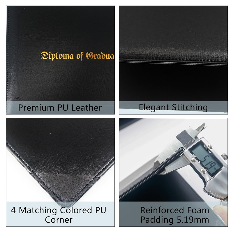GraduatePro PU Leather 8.5x11 Certificate Cover Imprinted Diploma of Graduation