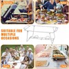 24 Pack Foldable Chafing Stand, Chafing Wire Rack Buffet Stand,