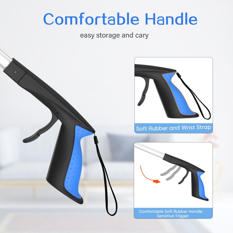 2-Pack 32" and 43" Long Grabber Reacher Tool, Tool Intergrated