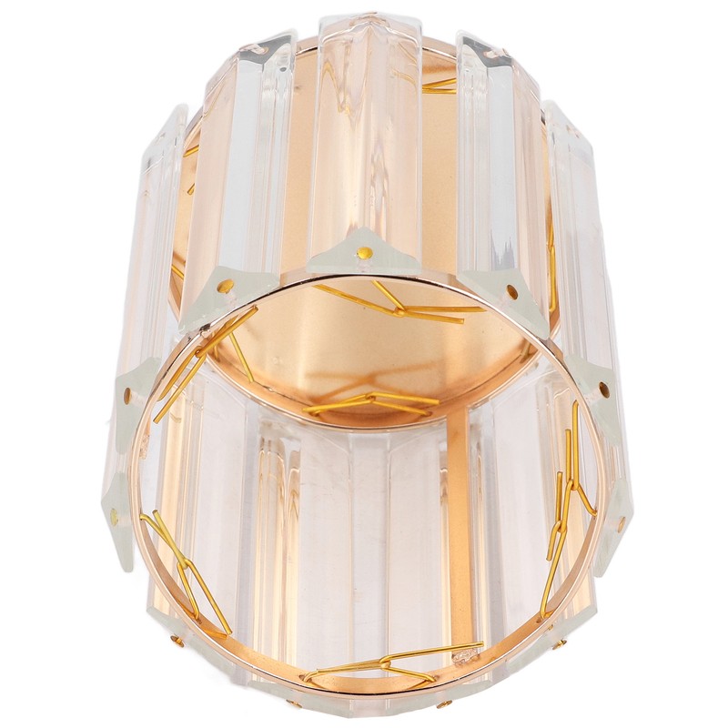 Cosmetic Brush Holder Transparent Glass Round Decorative Desktop Pen Storage