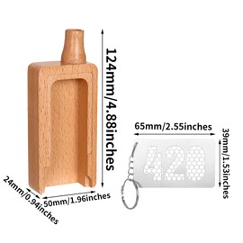 Wooden Rolling Tray 4.8"x1.9" Portable Mini-Size Rolling Tray with Cone Loader