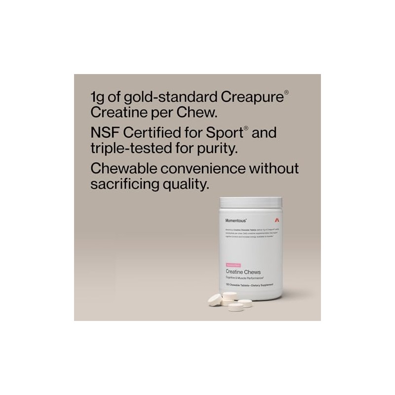 Momentous Creatina Masticable - Creapure Monohidrato