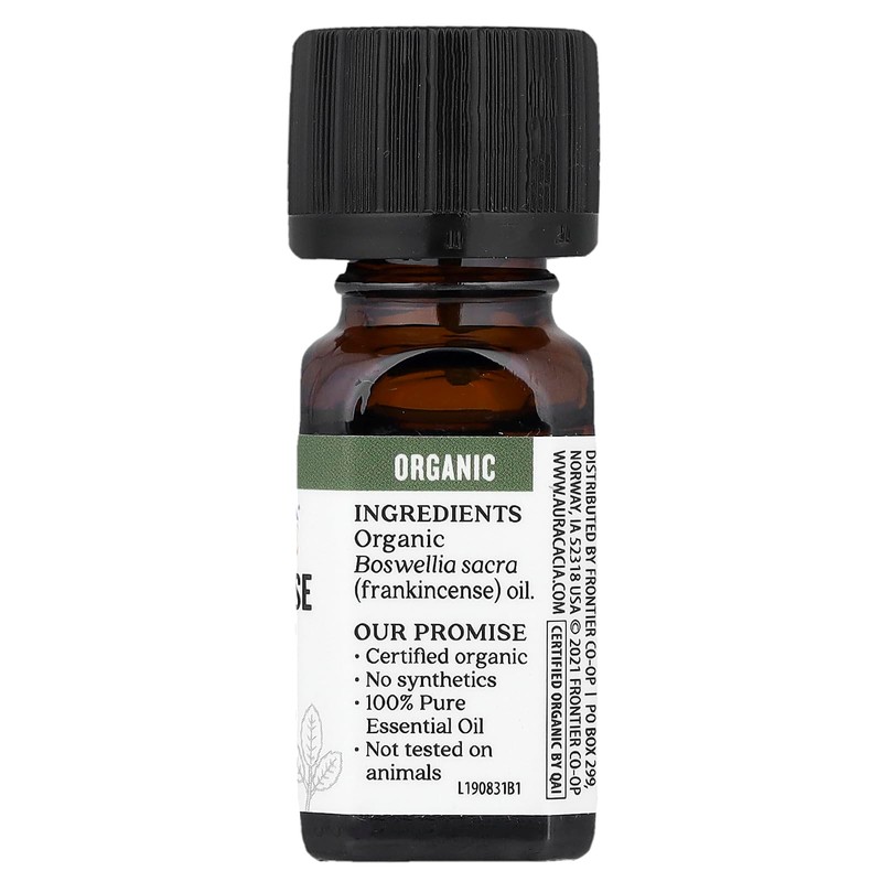 Aura Cacia 100% Pure Frankincense Essential Oil | Certified Organic,