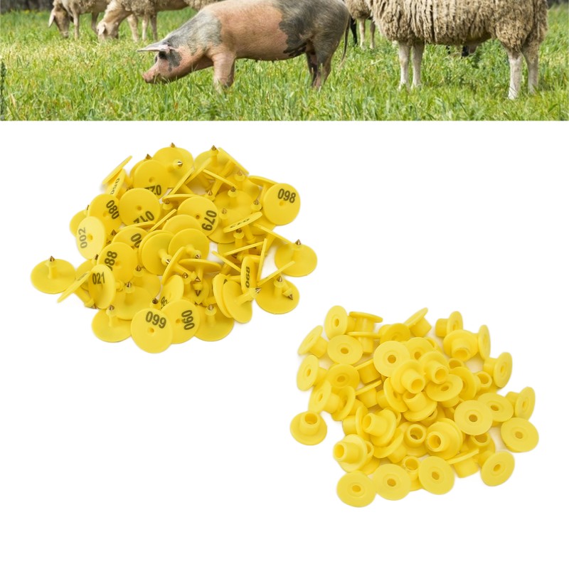 100pcs Livestock Ear Tag Anti Dropping Pig Round Ear Tag