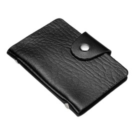 PATIKIL Credit Card Holder, 1 Pack Slim Wallet PU Leather Purse Business Cards Storage Organizer Protector with 12 Card Slots, Black