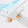 MEDWISE Amber Leverback Earrings S925 Sterling Silver Vine 8mm Amber